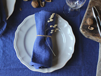 SERVIETTE DE TABLE EN LIN Français BLEU